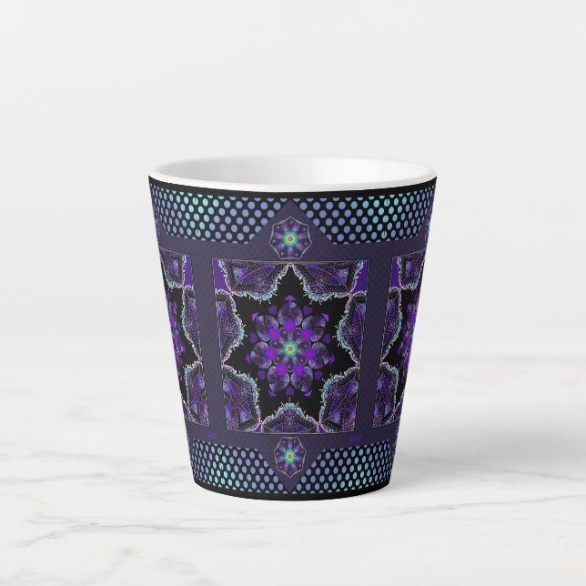 Tasse Latte Parapluie violet & coeurs .7 (Devant)