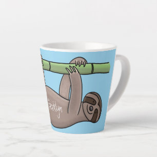Tasse Latte Paresse souriante mignon sur dessin animé en bambo