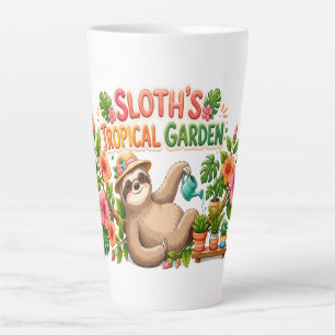 Tasse Latte Paresseux Mignon Arrosant des Plantes Jardin Tropi