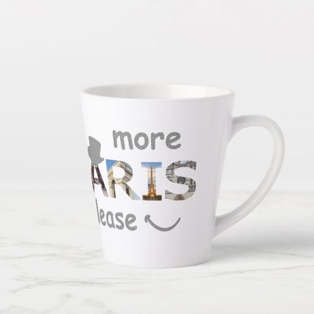 Tasse Latte Paris Attractions Plus Paris S'il vous plaît Parti (Droite)