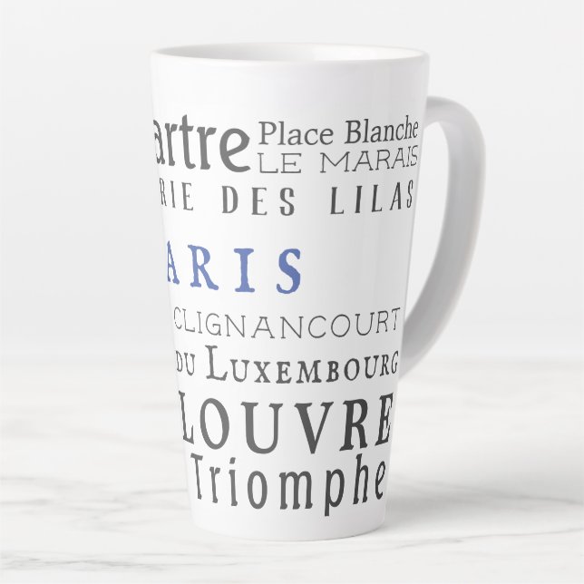 Tasse Latte Paris et ses monuments (Angle droit)