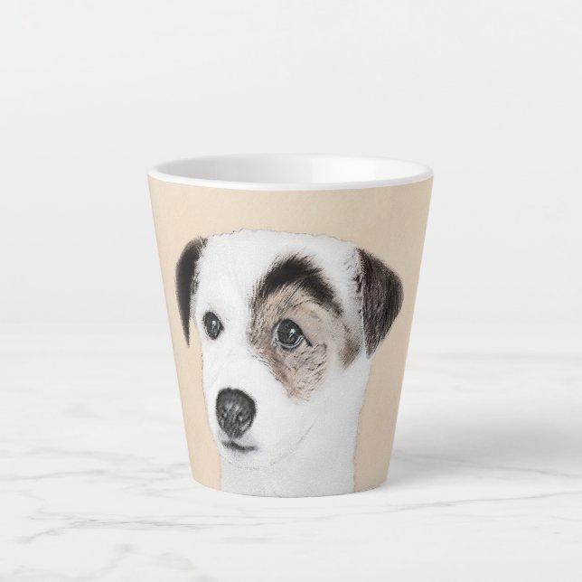 Tasse Latte Parson Jack Russell Terrier Peinture - Chien Art (Devant)
