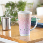 Tasse Latte Parties scintillant colorée moderne étincelle Nom<br><div class="desc">Parties scintillant colorée moderne étincelle Nom personnalisé</div>