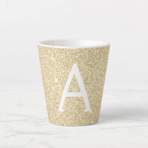 Tasse Latte Parties scintillant Gold Sparkle Nom et initiale d