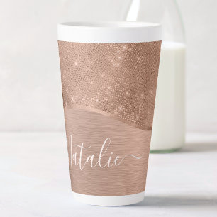 Tasse Latte Parties scintillant métal Rose or personnalisé