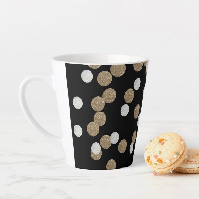 Tasse Latte parties scintillant minimaliste Champagne noir con (En situation)