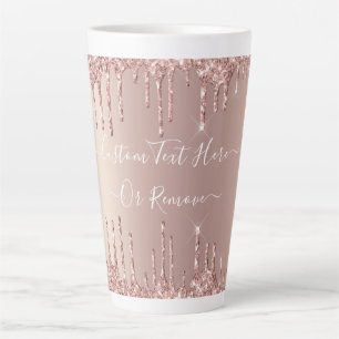 Tasse Latte Parties scintillant rose Gold Blush Éclats Texte p