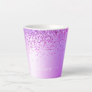 Tasse Latte Parties scintillant violet Étincelle métallique No