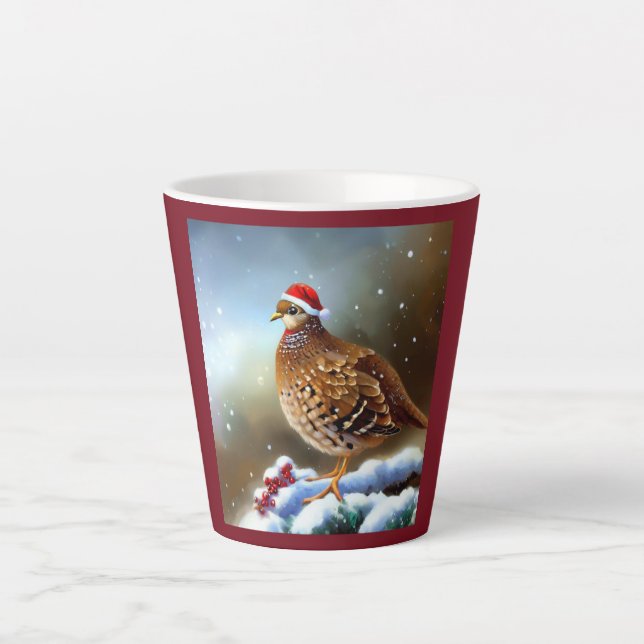 Tasse Latte Partridge de Noël 2 (Devant)