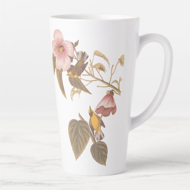 Tasse Latte Paruline jaune à ailes bleues Audubon (Droite)
