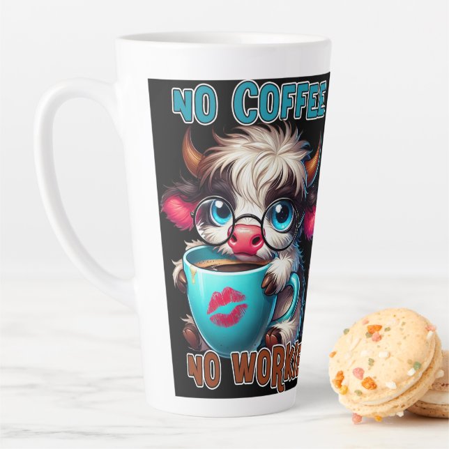 Tasse Latte Pas de café, pas de travail  (En situation)