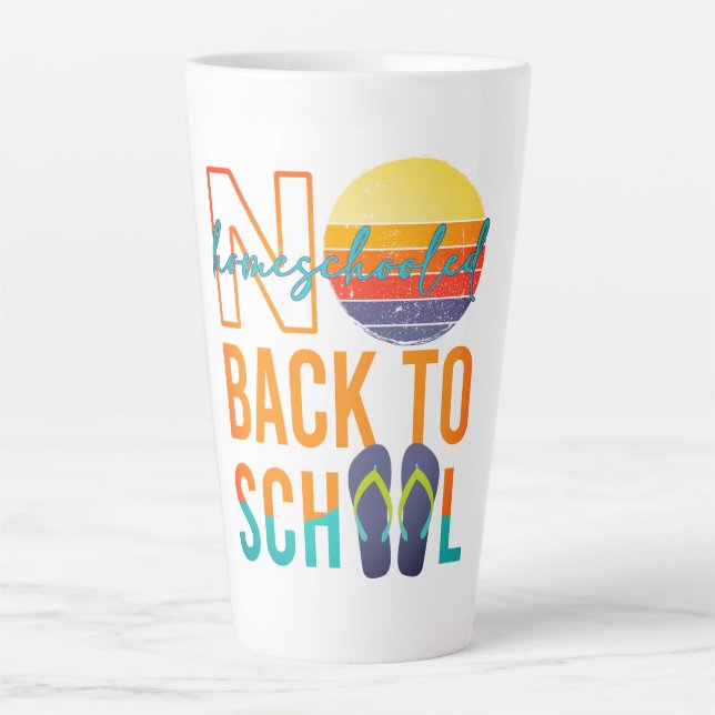 Tasse Latte Pas de retour à l'école - école à domicile (Devant)