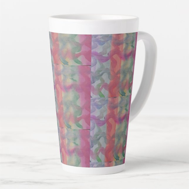 Tasse Latte Pastel Art Abstrait (Angle droit)