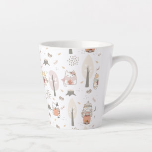 Tasse Latte Pastel Autumn Cute Cats