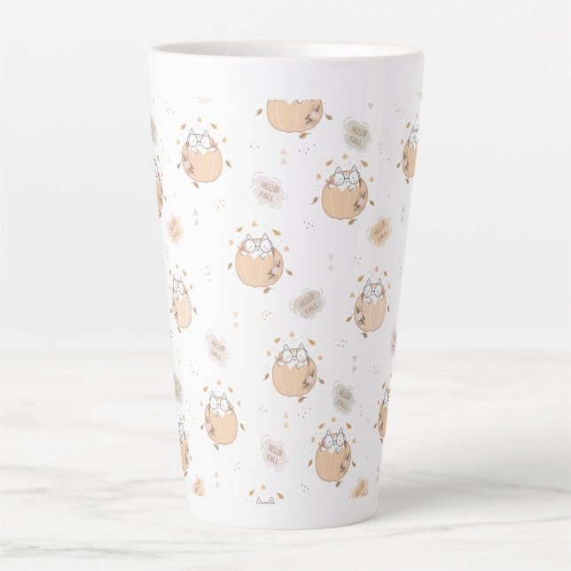 Tasse Latte Pastel Autumn Cute Cats (Devant)