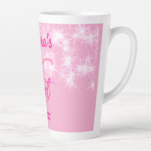 Tasse Latte Pastel bébé rose doux 16 anniversaire ajouter nom