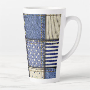 Tasse Latte Patchwork Denim bleu