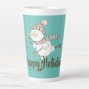 Tasse Latte Patinage sur glace Whimsical Snowman personnalisab