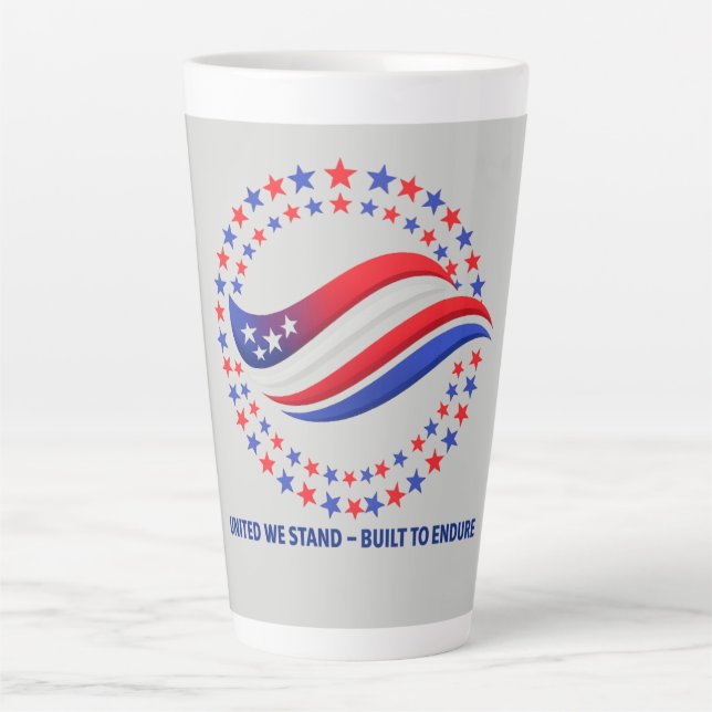 Tasse Latte Patriotic Independence Day Apparel USA Stars Circl (Devant)