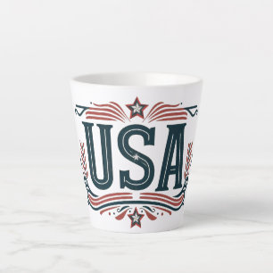 Tasse Latte Patriotique, États-Unis vintages