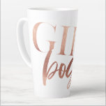 Tasse Latte Patron de fille | Texte noir or Rose |<br><div class="desc">GIRL BOSS - moderne,  ludique,  tendance et puissant ***Pour des articles de papeterie,  de publicité ou de merchandising zazzle supplémentaires pour correspondre à cet article,  veuillez nous contacter par l'intermédiaire du contact designer sur notre page d'accueil zazzle.</div>