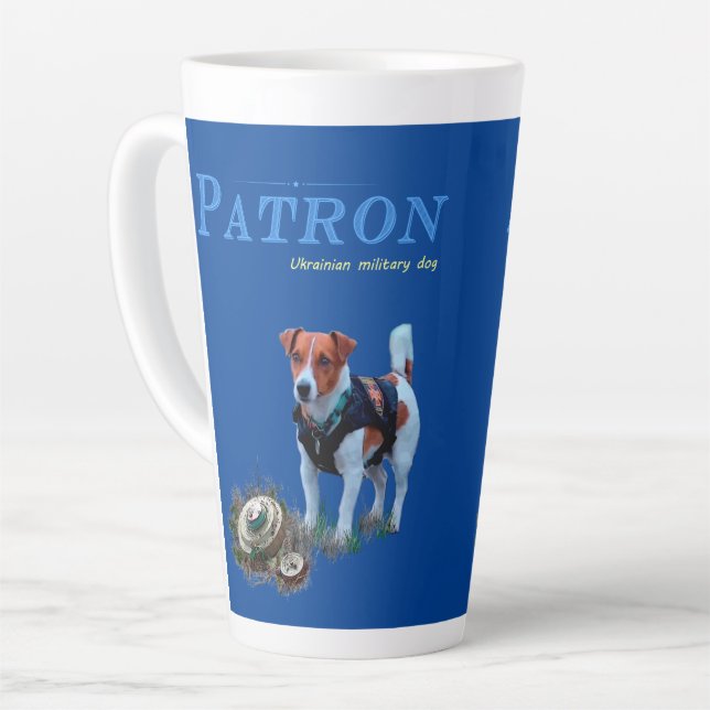 Tasse Latte Patron ukrainien Pyrotechnicien Chien Coffee M (Angle gauche)