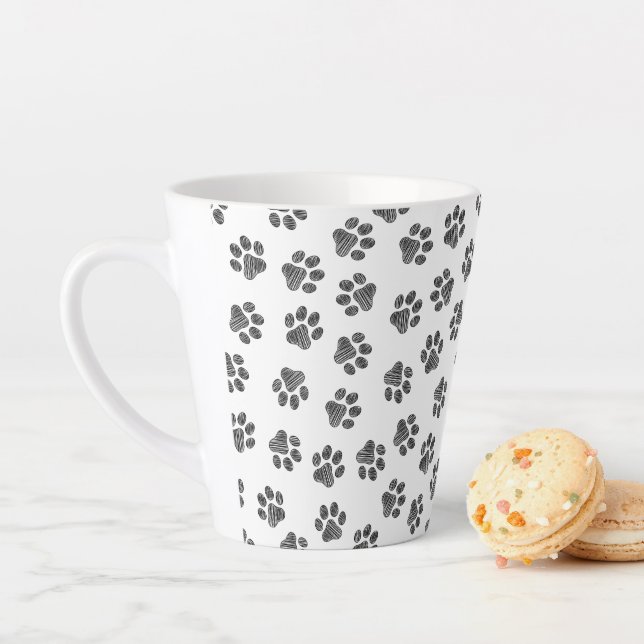 Tasse Latte Patrouilles de Doodle, Paws de Chien, Paws Noirs (En situation)