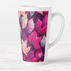 Tasse Latte Pattern de Colorful Autumn Leaves