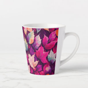 Tasse Latte Pattern de Colorful Autumn Leaves