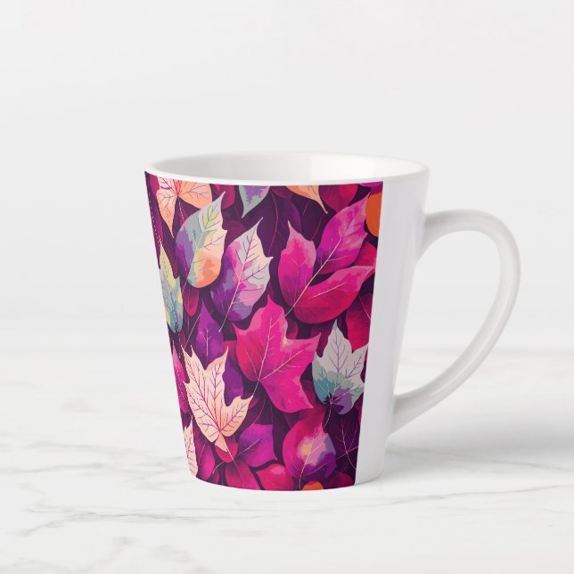 Tasse Latte Pattern de Colorful Autumn Leaves (Droite)