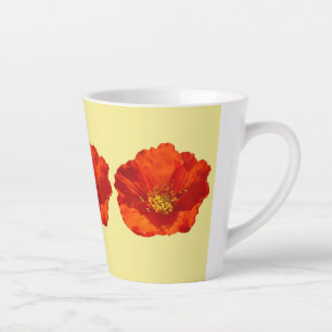 Tasse Latte Pavot rouge de l'Alaska Fleur colorée