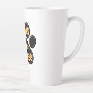 Tasse Latte Paws Off My Coffee – Drôle d'amoureux de chien