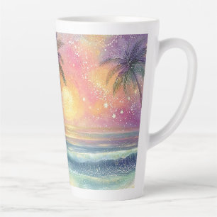 Tasse Latte Paysage de plage tropical de rêve