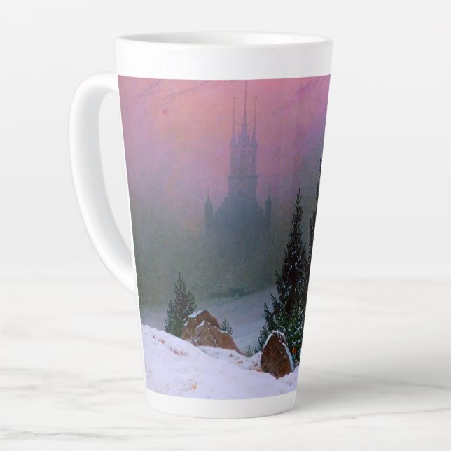 Tasse Latte Paysage d'hiver Caspar David Friedrich (Angle gauche)