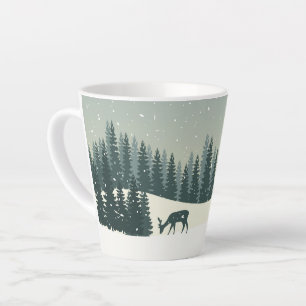 Tasse Latte Paysage d'hiver de Noël