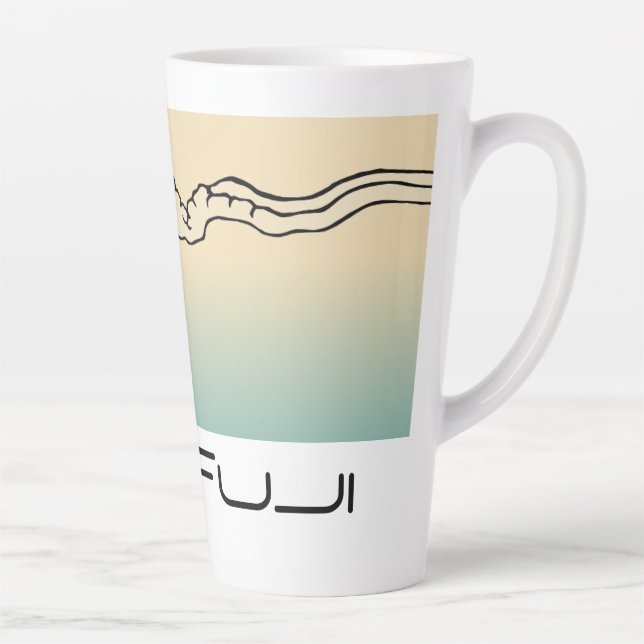 Tasse Latte Paysage du Mt. Fuji avec Nuages  (Droite)