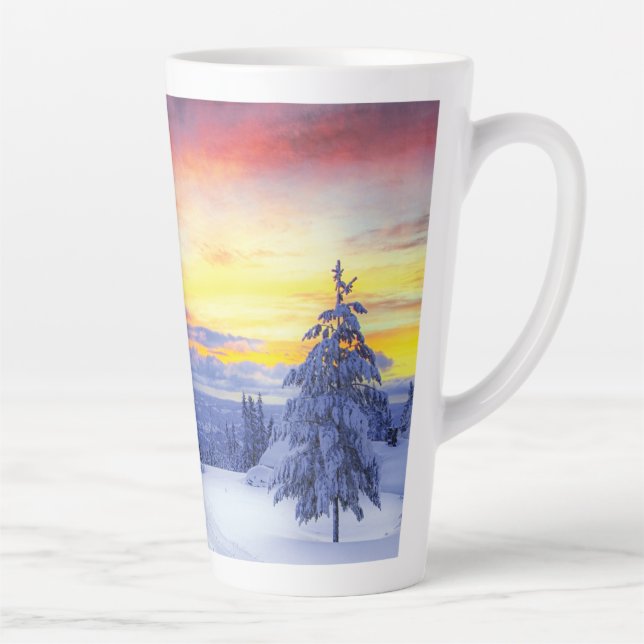 Tasse Latte Paysage hivernal (Droite)
