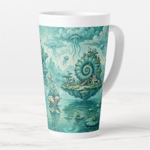 Tasse Latte Paysage Marin Rêveur Surréaliste Fantastique en Ve