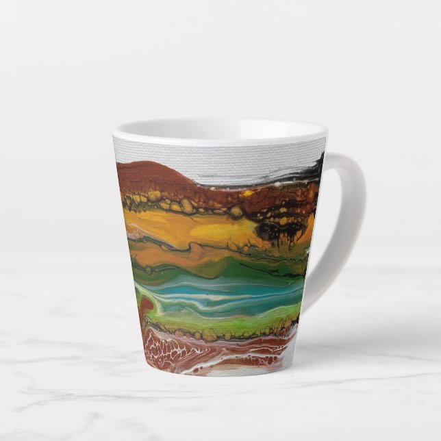 Tasse Latte Paysage montagnard Abstrait (Angle droit)
