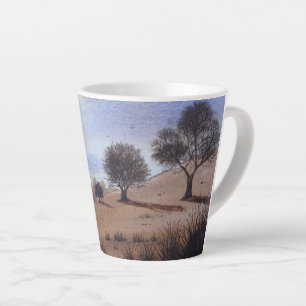 Tasse Latte Paysage pittoresque d'automne art original