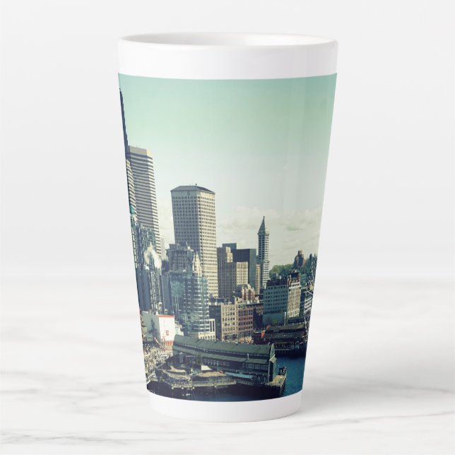 Tasse Latte Paysage urbain de Seattle (Devant)