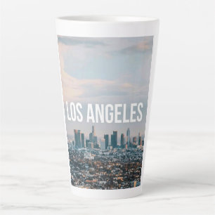 Tasse Latte Paysage urbain rétro de Los Angeles, esthétique de