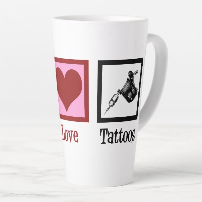 Tasse Latte Peace Loos Tattoos Cute Tattoo Artist Gun (Angle droit)