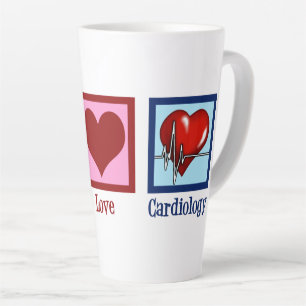 Tasse Latte Peace Love Cardiologie Chirurgien de coeur Cardiol