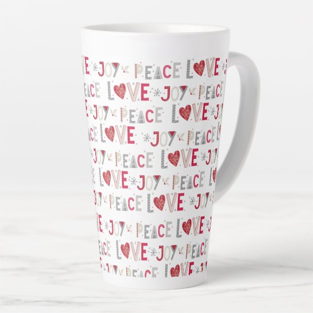 Tasse Latte Peace Love Joy (Angle droit)
