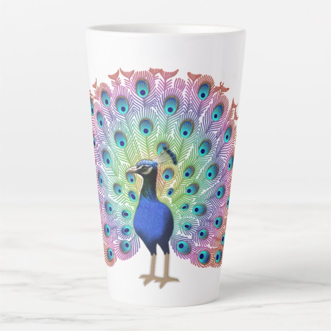 Tasse Latte Peacock coloré (Devant)