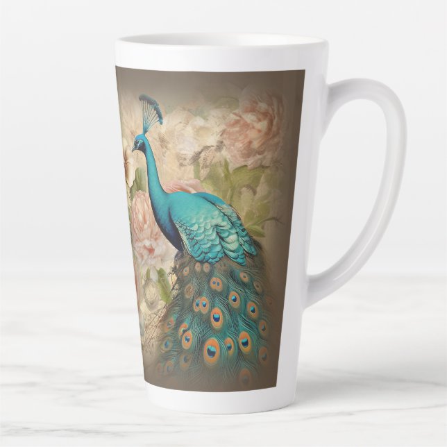 Tasse Latte Peacock (matching journal available) (Droite)