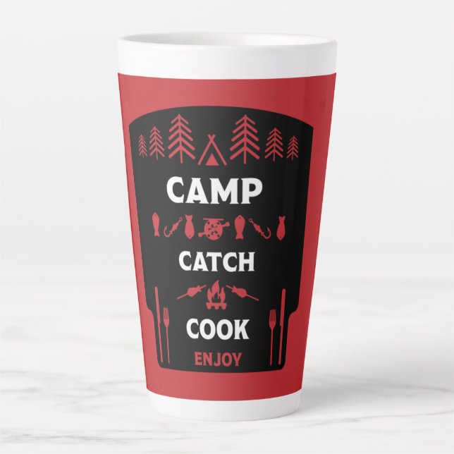Tasse Latte Pêche Au Camp Et À La Catch (Devant)