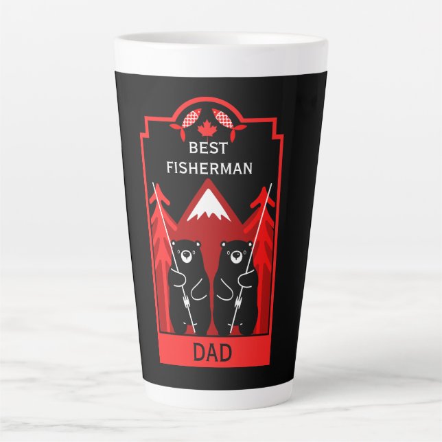 Tasse Latte Pêche canadienne modifiable (Devant)