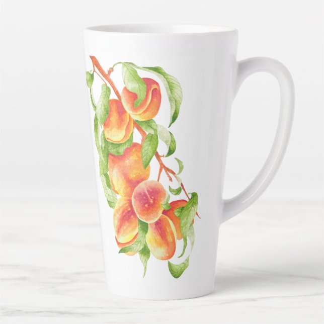 Tasse Latte 'Pêcher le paradis' sur une grosse tôle (Droite)